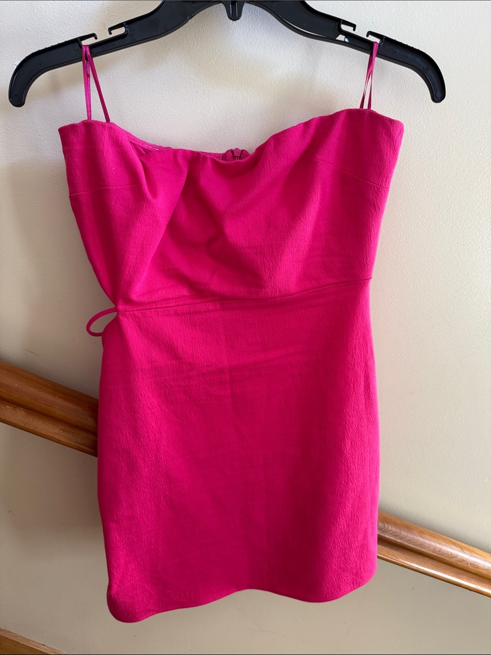 Bright Hot Pink Strapless Mini Dress